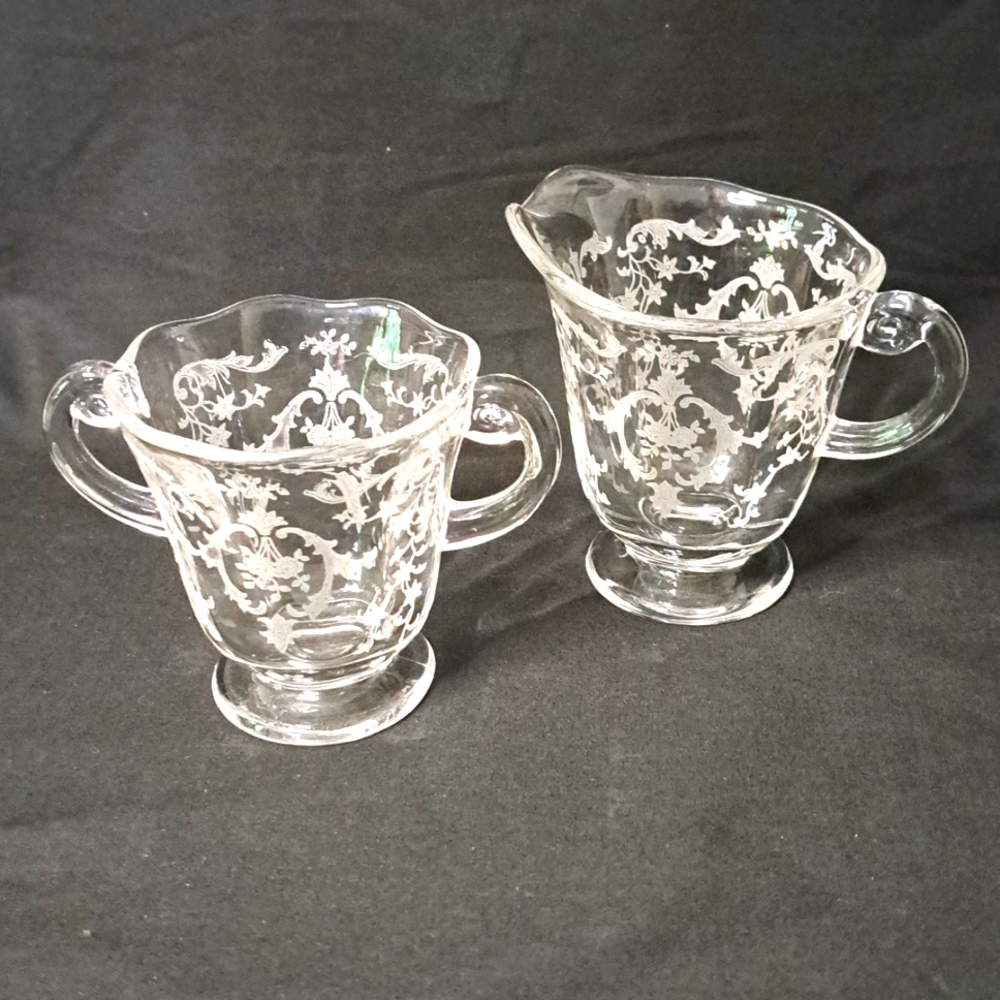 Fostoria "Navarre" Cream and Sugar